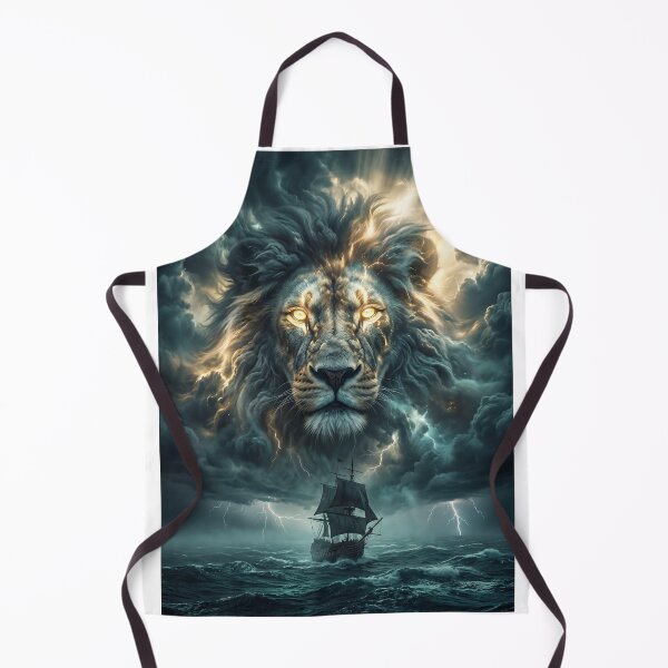 Item preview, Storm Lion Fantasy Ocean Ship Epic Artwork T-Shirt 1 designed and sold by canvahub.