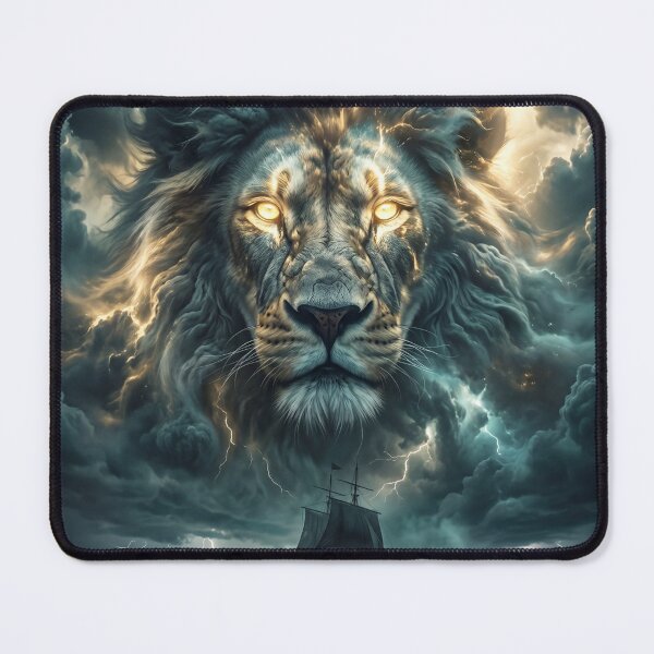 Item preview, Storm Lion Fantasy Ocean Ship Epic Artwork T-Shirt 1 designed and sold by canvahub.
