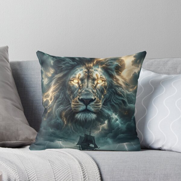 Item preview, Storm Lion Fantasy Ocean Ship Epic Artwork T-Shirt 1 designed and sold by canvahub.