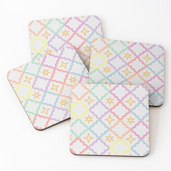 Item preview, Bubbly Starry Quatrefoil Print - Candy Rainbow and White designed and sold by Daniel Bevis Design.