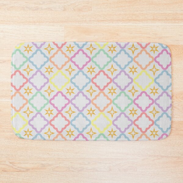 Item preview, Bubbly Starry Quatrefoil Print - Candy Rainbow and White designed and sold by Daniel Bevis Design.