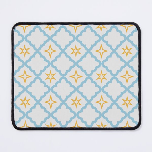 Item preview, Bubbly Starry Quatrefoil Print - Island Wave Blue, Sunshine Yellow & White designed and sold by Daniel Bevis Design.