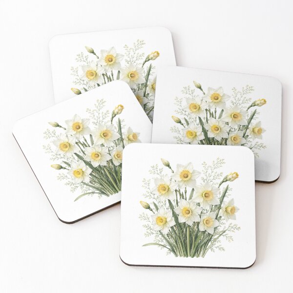 Item preview, Vintage White Narcissus Bouquet Botanical Illustration Watercolor Paperwhite Flowers designed and sold by Panom Suavichien.