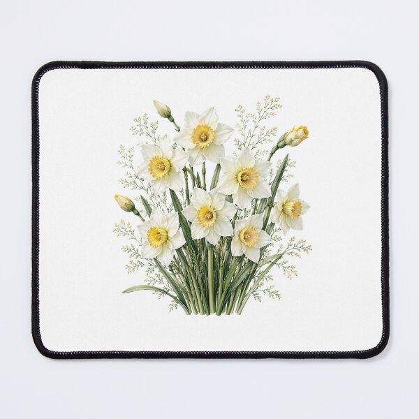 Item preview, Vintage White Narcissus Bouquet Botanical Illustration Watercolor Paperwhite Flowers designed and sold by Panom Suavichien.