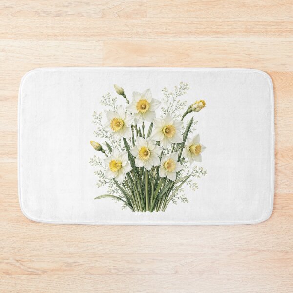 Item preview, Vintage White Narcissus Bouquet Botanical Illustration Watercolor Paperwhite Flowers designed and sold by Panom Suavichien.