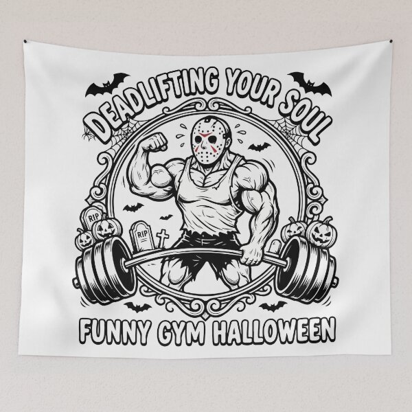Item preview, Deadlifting Your Soul - Funny Jason Halloween Gym designed and sold by Brexmore3.