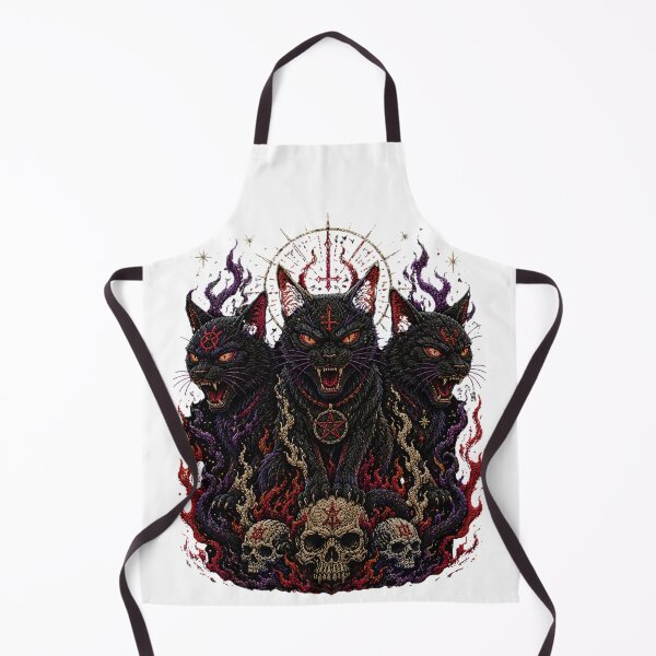 Item preview, Demon Cats Embroidery Gothic Horror Streetwear Design. designed and sold by HorrorInkStudio.