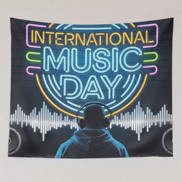 Item preview, Neon DJ Vibes - International Music Day designed and sold by Art-Arcade6.