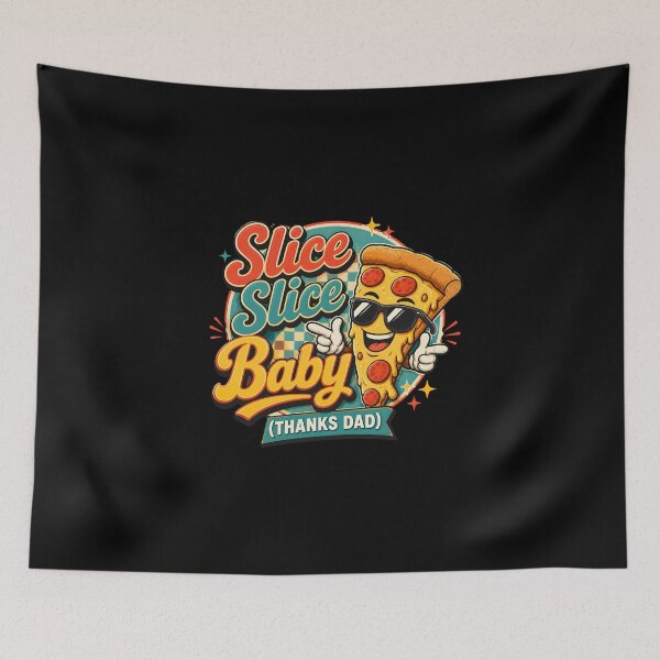 Item preview, Slice Slice Baby Funny Pizza Dad T-Shirt Retro Food Pun Tee designed and sold by FestivityFinds.