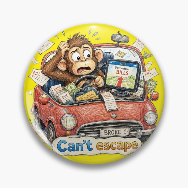 Item preview, Monkey Bills GPS Sticker – Funny Driving Finance Humor Art designed and sold by Felixuss.