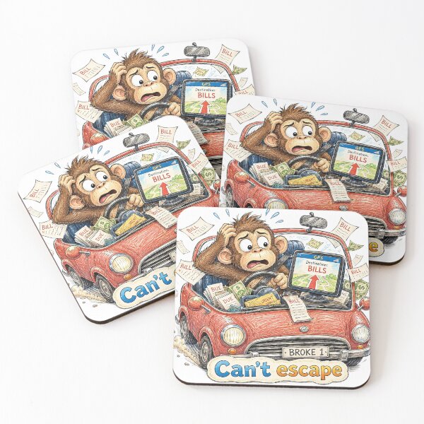 Item preview, Monkey Bills GPS Sticker – Funny Driving Finance Humor Art designed and sold by Felixuss.