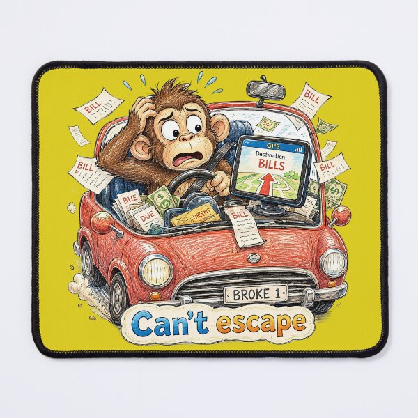 Item preview, Monkey Bills GPS Sticker – Funny Driving Finance Humor Art designed and sold by Felixuss.