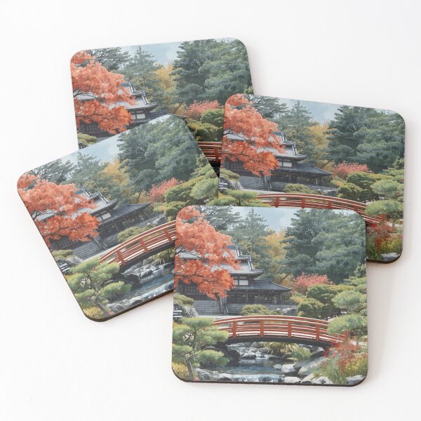Item preview, Japanese Zen Garden Bridge Autumn Serenity Art Print designed and sold by photoart1854.