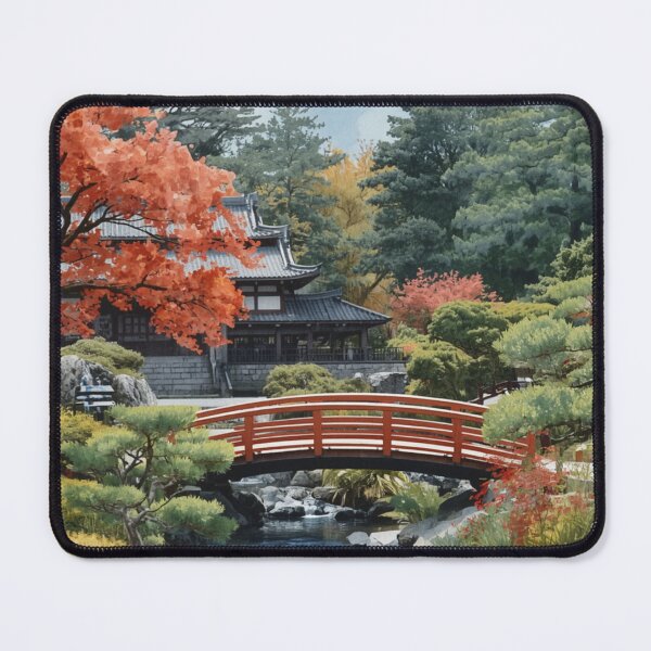 Item preview, Japanese Zen Garden Bridge Autumn Serenity Art Print designed and sold by photoart1854.