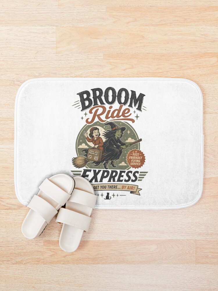 Thumbnail 1 of 6, Bath Mat, Broom Ride Express designed and sold by CreativePrints3.