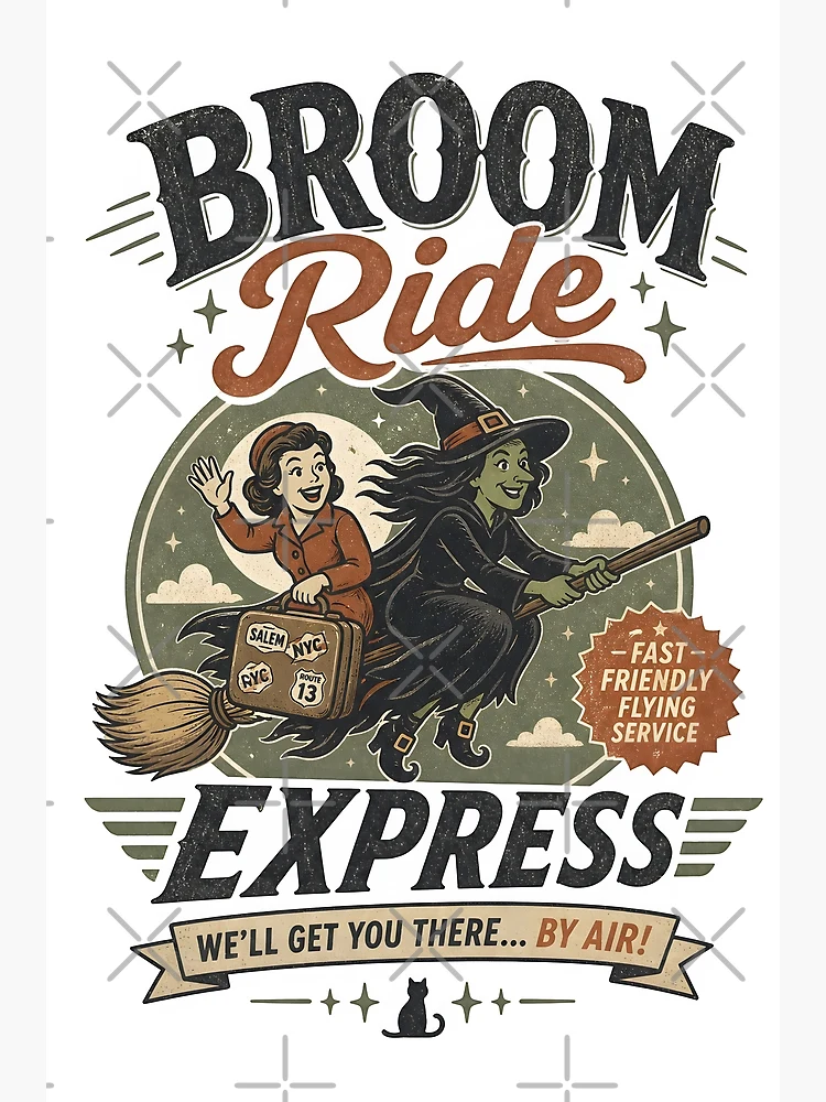Thumbnail 3 of 3, Poster, Broom Ride Express designed and sold by CreativePrints3.