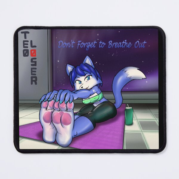 Item preview, Krystal Touching Toes Yoga Stretching sexy furry paws designed and sold by LapisLupisLOL.
