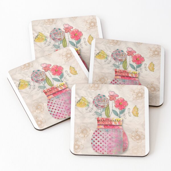 Item preview, Modern Floral Digital Collage – Polka Dots, Damask, and Botanical Art designed and sold by artbydonyale.