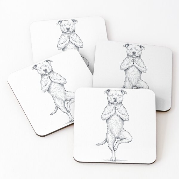 Item preview, Vintage Staffordshire Bull Terrier Yoga Tree Pose Dog Mom Lover designed and sold by TerryConnells.