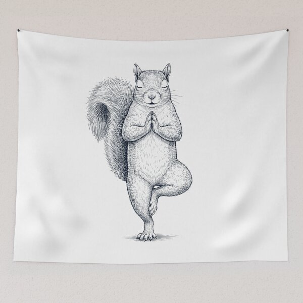 Item preview, Vintage Squirrel Yoga Tree Pose Animal Lover designed and sold by TerryConnells.