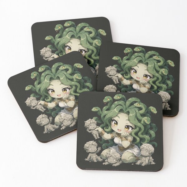 Item preview, Medusa Playing | Chibi Medusa designed and sold by Funny Vintage Stickers And T-Shirts.