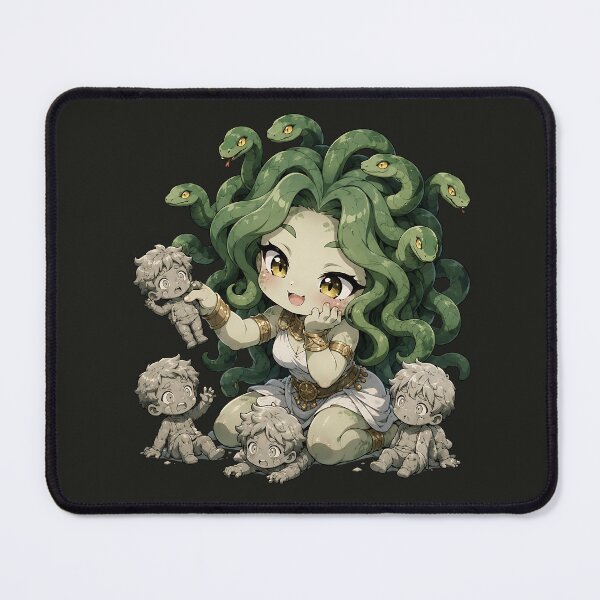 Item preview, Medusa Playing | Chibi Medusa designed and sold by Funny Vintage Stickers And T-Shirts.