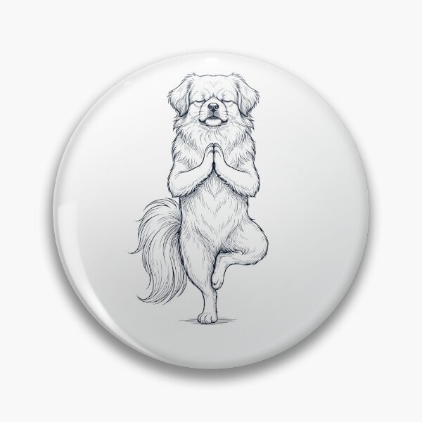 Item preview, Vintage Tibetan Spaniel Yoga Tree Pose Dog Mom Lover designed and sold by TerryConnells.
