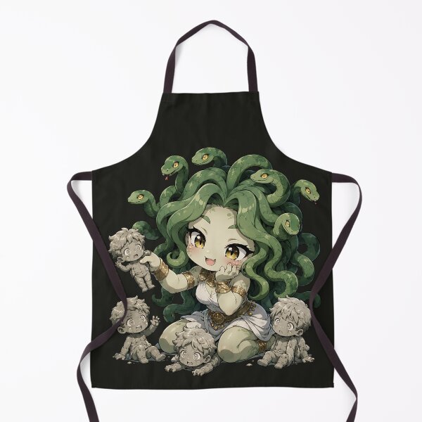 Item preview, Medusa Playing | Chibi Medusa designed and sold by Funny Vintage Stickers And T-Shirts.