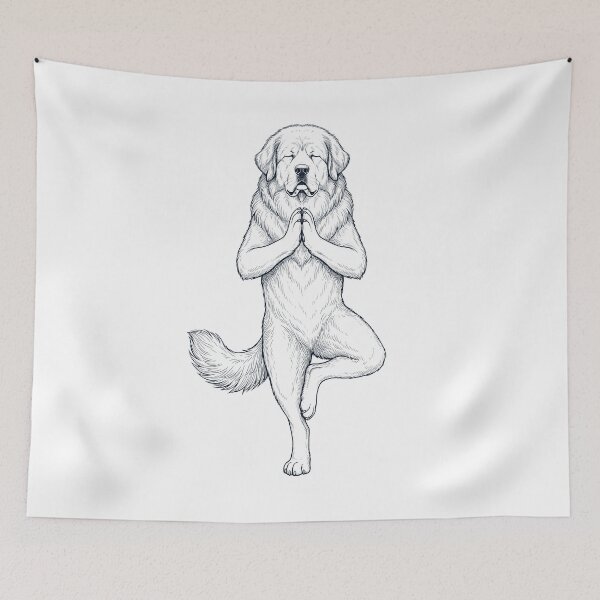 Item preview, Vintage Tibetan Mastiff Yoga Tree Pose Dog Mom Lover designed and sold by TerryConnells.