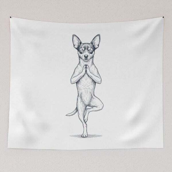 Item preview, Vintage Toy Fox Terrier Yoga Tree Pose Dog Mom Lover designed and sold by TerryConnells.