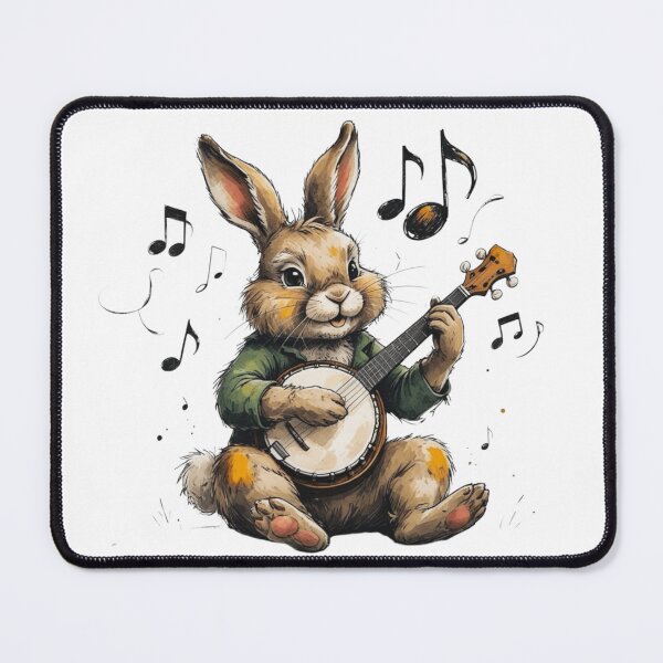 Item preview, Whimsical Woodland Bunny Musician designed and sold by AQUILAKREO.