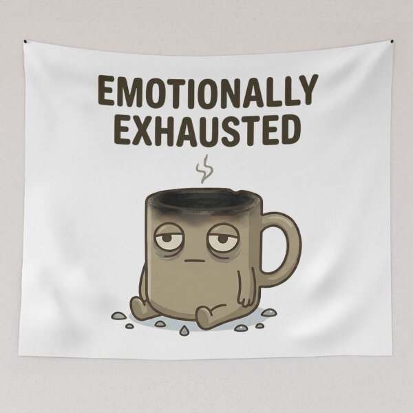 Item preview, Funny Coffee Emotionally Exhausted T-Shirt – Relatable Meme Humor designed and sold by DIRTYSKETCHH.