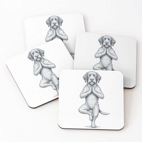Item preview, Vintage Wirehaired Pointing Griffon Yoga Tree Pose Dog Mom Lover designed and sold by TerryConnells.