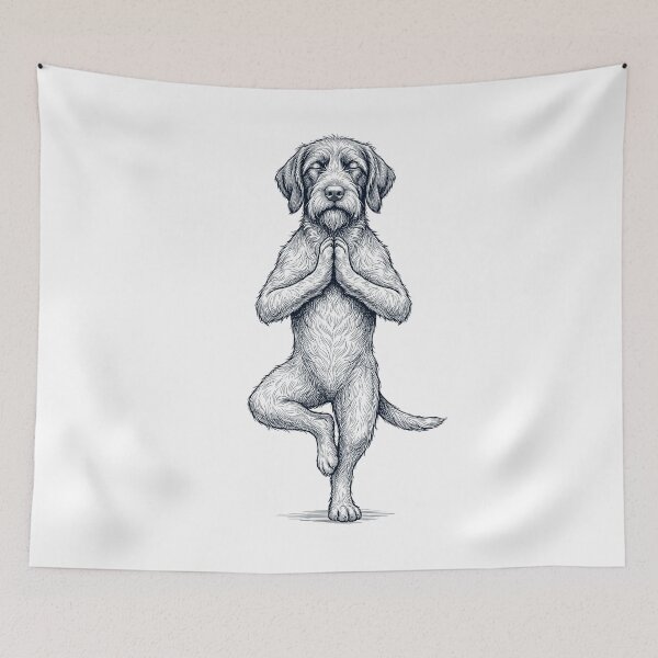 Item preview, Vintage Wirehaired Pointing Griffon Yoga Tree Pose Dog Mom Lover designed and sold by TerryConnells.