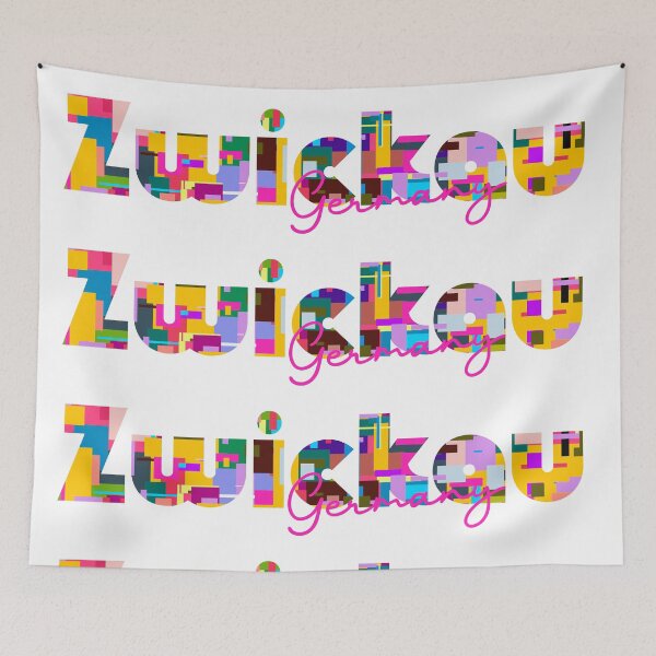 Item preview, Zwickau, Germany, Vibrant Abstract City Typography Art designed and sold by Wanderful-roads.