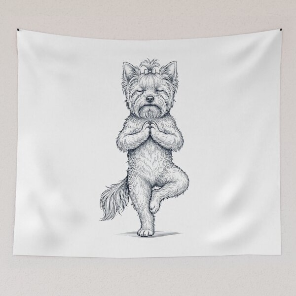 Item preview, Vintage Yorkshire Terrier Yoga Tree Pose Dog Mom Lover designed and sold by TerryConnells.