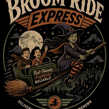 Artwork thumbnail, Broom Ride Express by CreativePrints3