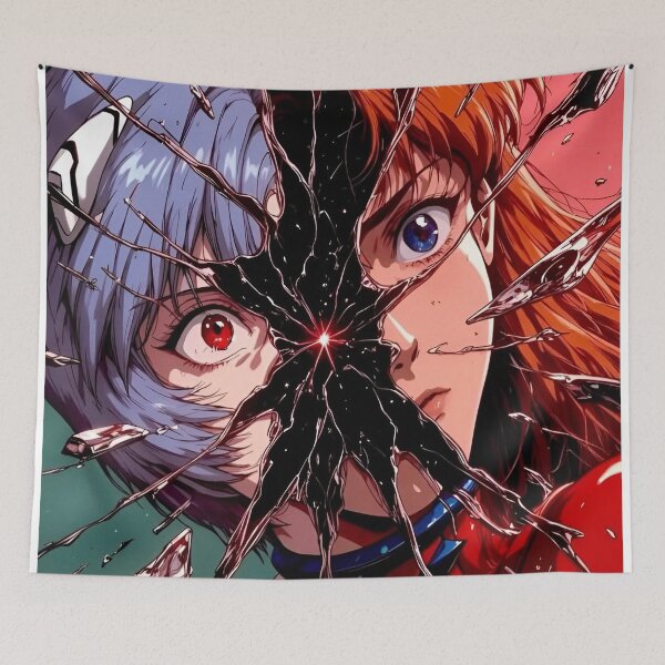 Item preview, Rei Ayanami & Asuka Langley Broken Reality | Evangelion Anime Art designed and sold by Dyan4.