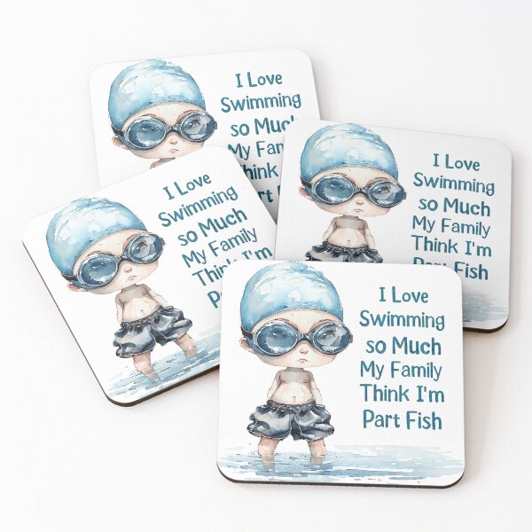 Item preview, Funny Chibi Swimmer I Love Swimming Part Fish Graphic designed and sold by ArtisticDesignsbyLinda.