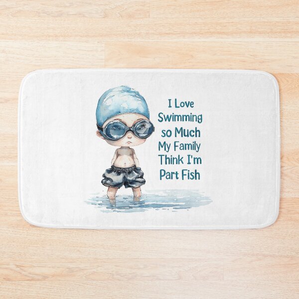Item preview, Funny Chibi Swimmer I Love Swimming Part Fish Graphic designed and sold by ArtisticDesignsbyLinda.