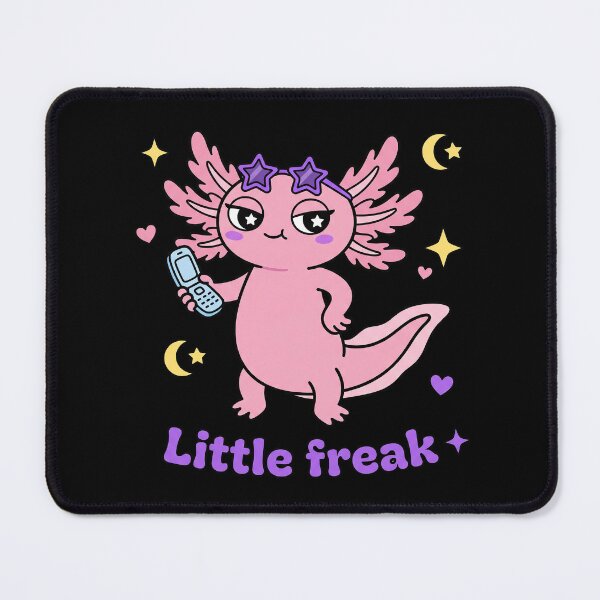 Item preview, Little Freak Kawaii Pink Axolotl Y2K Star Sticker designed and sold by CrystalMineArts.