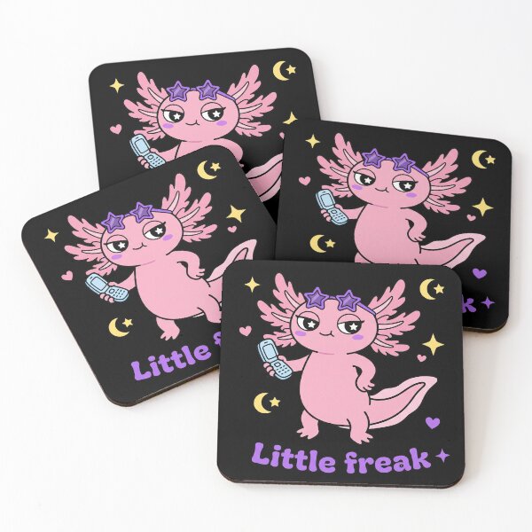 Item preview, Little Freak Kawaii Pink Axolotl Y2K Star Sticker designed and sold by CrystalMineArts.
