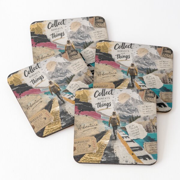 Item preview, COLLECT MOMENTS NOT THINGS — Travel Collage Poster designed and sold by Jandedan.