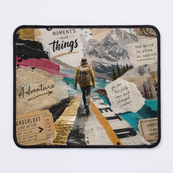 Item preview, COLLECT MOMENTS NOT THINGS — Travel Collage Poster designed and sold by Jandedan.