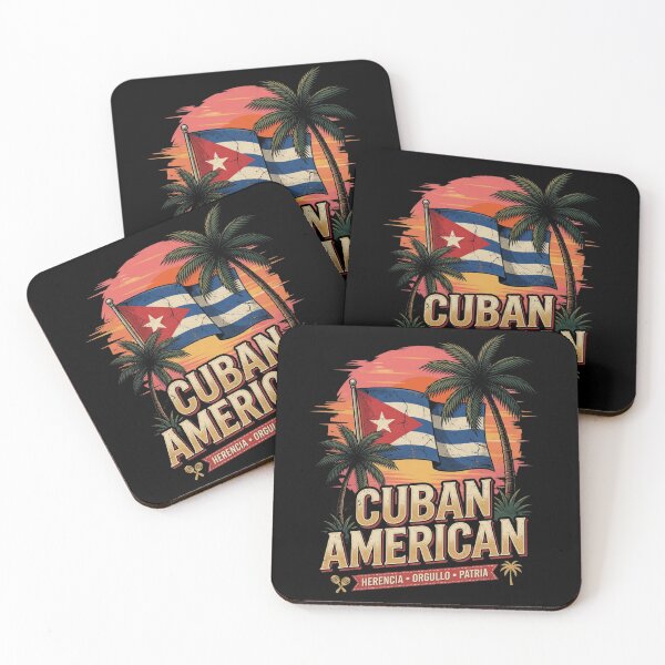 Item preview, Cuban American Heritage Pride Vintage Cuban Flag Sunset Palm Trees designed and sold by CF_VintageDesign.
