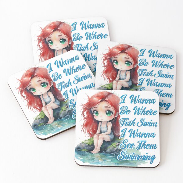 Item preview, Reverse Little Mermaid Chibi Girl Longing For The Ocean designed and sold by ArtisticDesignsbyLinda.