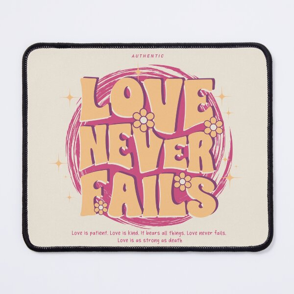Item preview, Love Never Fails Retro Christian Graphic Tee Inspirational Streetwear Shirt designed and sold by SouthPrint.
