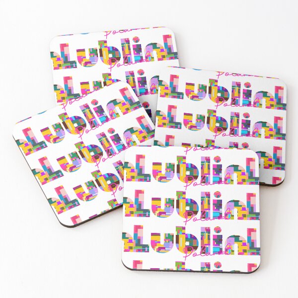 Item preview, Lublin, Poland, Vibrant Abstract City Typography Art designed and sold by Wanderful-roads.