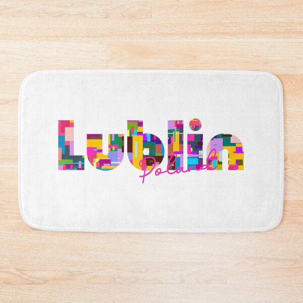 Item preview, Lublin, Poland, Vibrant Abstract City Typography Art designed and sold by Wanderful-roads.