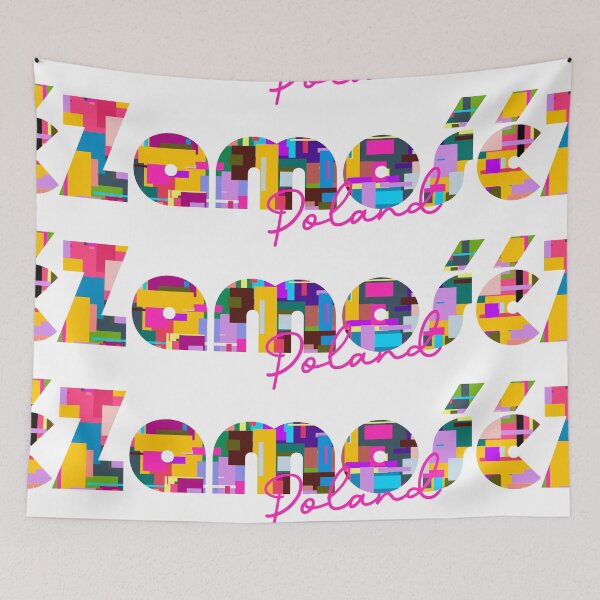 Item preview, Zamość, Poland, Vibrant Abstract City Typography Art designed and sold by Wanderful-roads.